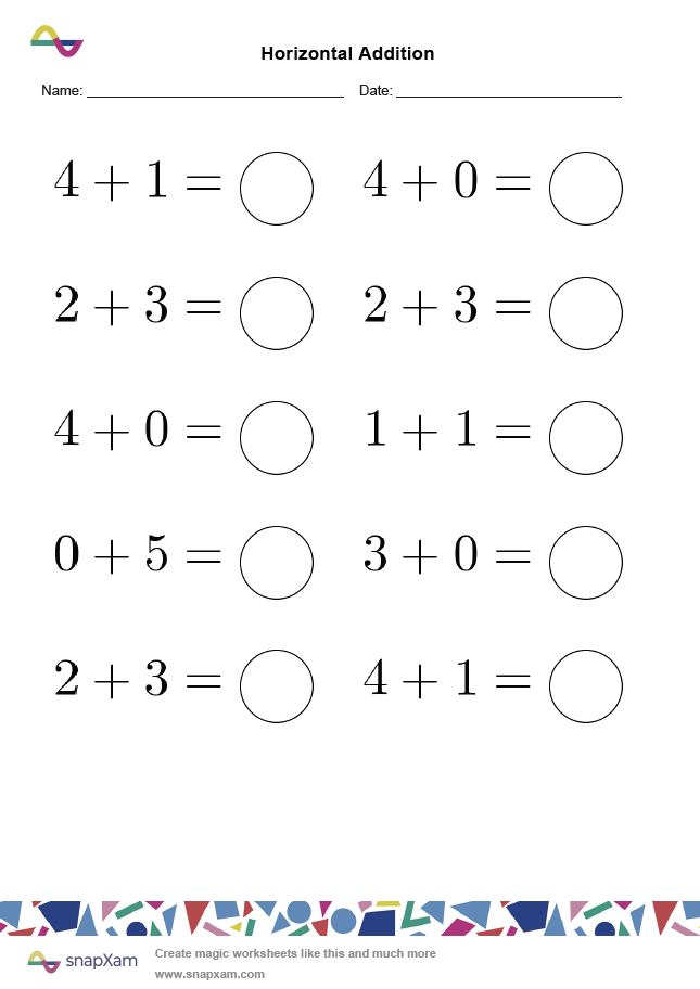 Kindergarten Addition Worksheet (1)